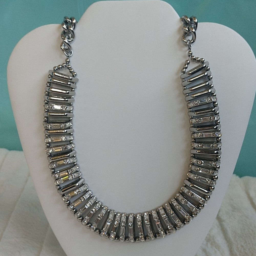 Chico's silver tone rhinestone necklace - Picture 4 of 5